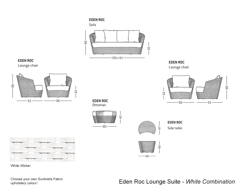 Outdoor – Eden Roc White Lounge Suite