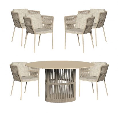 Cliff Deco Dining Table & Chairs Set – Ex Display